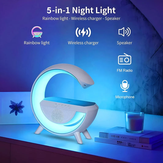 LumoG  3-in-1 G-Shaped Wireless Lamp with Speaker & Charge | All-in-One Desk Magic