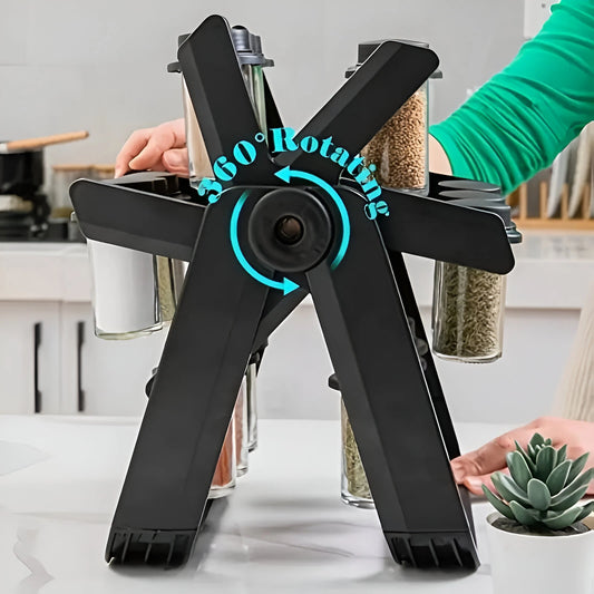 360° Rotating Spice Rack – 18 Jars Set | Improves cooking efficiency